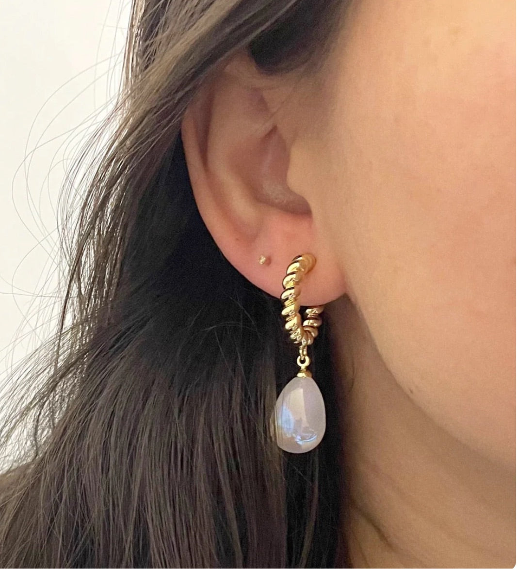 LOANA PEARL HOOP EARRINGS